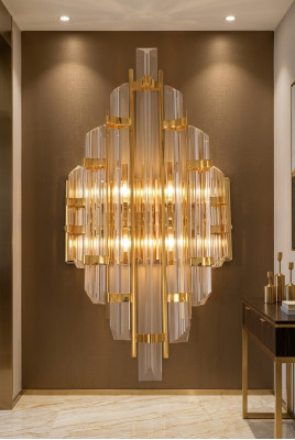 Wandleuchte Design Flur Lampen WohnZimmer Luxus neu gold