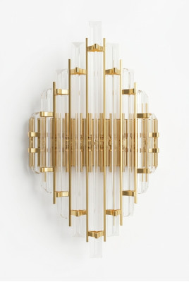 Wandleuchte Crystal Wohnzimmer Wandlampe Luxus gold Schlafzimmer Stil