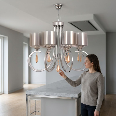 Deckenlampe schön Glas Leuchten Lampen Lampen Wohnzimmer Luster Luxus Silber