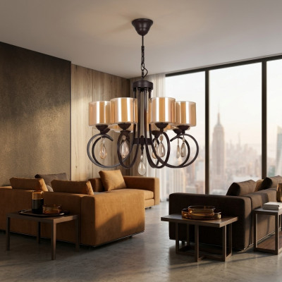 Deckenlampe Wohnzimmer Hängelampe Deckenleuchte Glas Luster Luxus 66x70