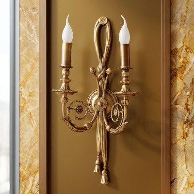 Wandlampe Goldene Wandleuchte Klassische Lampe Barock Leuchte Gold