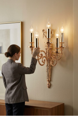 Wandleuchte Wandlampe Lampen Wand Leuchten Kerzen Gold Wandlampen Leuchte