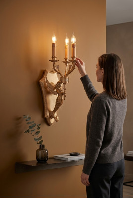 Goldene Wandlampe Design Leuchte Lampe Wohnzimmer Luxus Schlafzimmer Neu