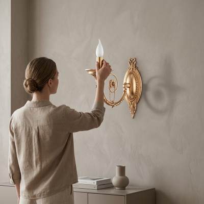 Wandleuchter Modern Stil Modern Material Brass Wohnzimmer Neu