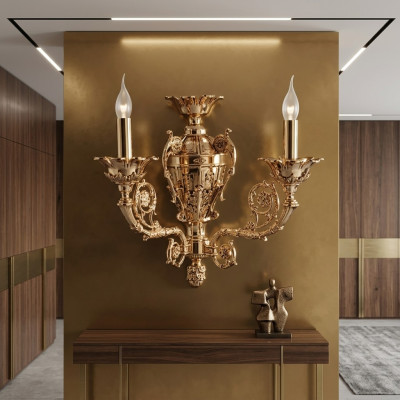 Klassische Wandleuchte Lampe Kronleuchter Wandlampen Leuchte Wand Kristall