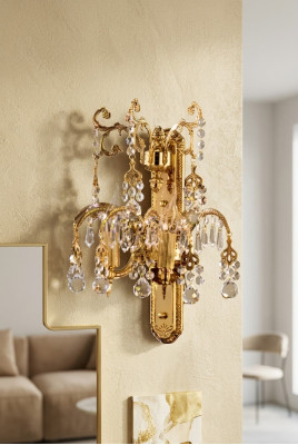 Goldene Wandlampe Wand Leuchten Wohnzimmer Lampen Luxus Wandleuchte