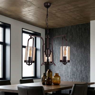 Loft Wohnzimmer Deckenlampe Luster Glass Schlafzimmer schwarz Hängelampe