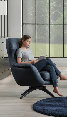 Sessel 1-Sitzer Komfortabler moderner Stil mittelweich Blau Luxuriös