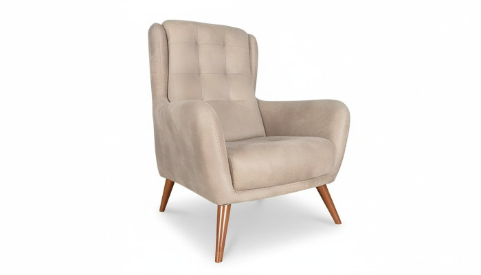 Chesterfield Sessel Club Sofa Einsitzer Couch Polster Möbel Beige Relax Neu