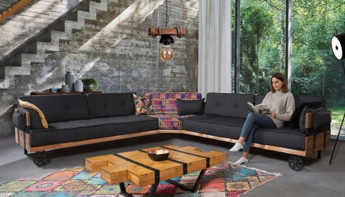 Loft Couchtisch Design Möbel Tisch 130x80 Wohnzimmer Holztisch Couchtische