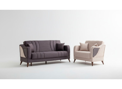 Gemütliche Sofagarnitur 3+3 Sitzer Komfortables Design für stilvolles Wohnen