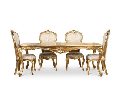 Klassischer Stuhl Esszimmer Beige Essstühle Design klassisch Luxus Stühle