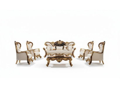 Luxus Sofagarnitur Barock Rokoko Sofa Set 3+3+1+1 Couchtisch
