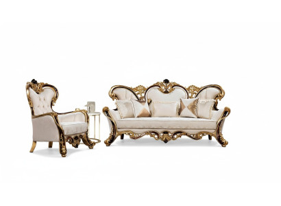 Königliches Sofa Set 3+1 Sitzer Sofa Sessel Klassischer Design Luxus Wohnzimmer