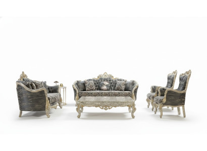 Klassische Chesterfield Barock Couch Wohnzimmer Möbel Komplett Set 5tlg