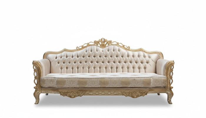 Sofa 3 Sitzer Wohnzimmer Couch Klassiker Design Luxus Sofa Textil Neu