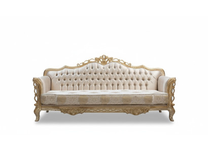 Sofa 3 Sitzer Wohnzimmer Couch Klassiker Design Luxus Sofa Textil Neu