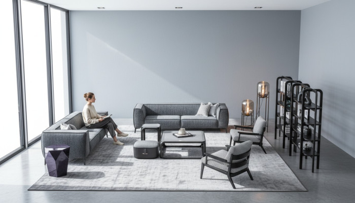 Sofagarnitur 431 Sitzer Sofas Sessel Luxus Garnitur xxl Stoff Sofa Möbel