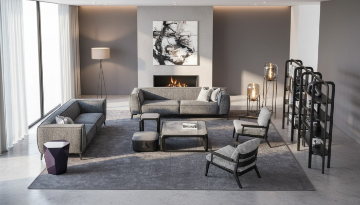 Sofagarnitur 431 Sitzer Sofas Sessel Luxus Garnitur xxl Stoff Sofa Möbel