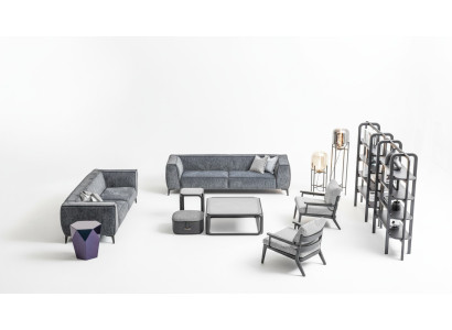 Sofagarnitur 431 Sitzer Sofas Sessel Luxus Garnitur xxl Stoff Sofa Möbel