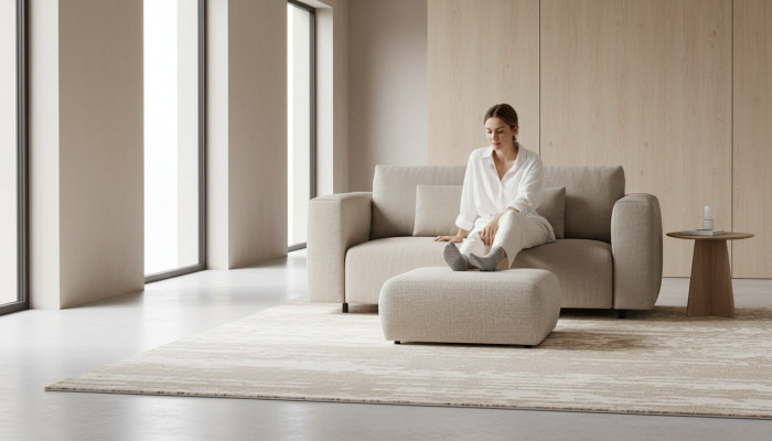 Hocker Polster Sitz Design Stil Modern Luxus Wohnzimmer Bank Neu