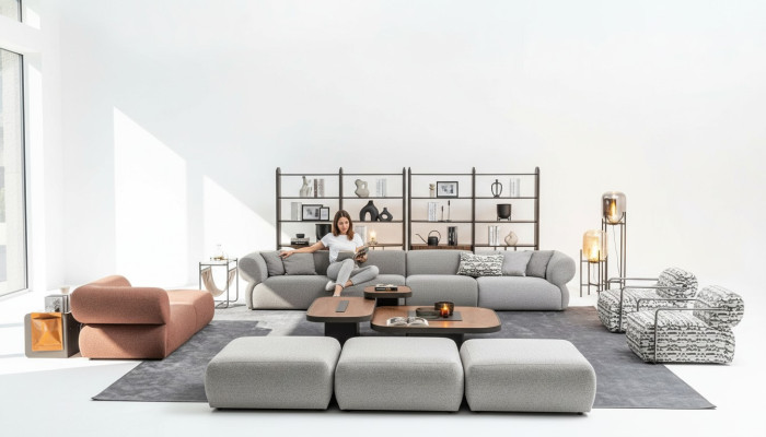Sofagarnitur Sechssitzer Dreisitzer Hocker Couchen Moderne Garnitur Set