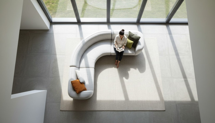 Textilsofa Moderne L-Förmige Couch Wohnzimmer Designer Sofas