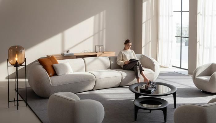 Wohnzimmermöbel Set Fünfsitzer Sessel Polstermöbel Sofa Möbel Design 2tlg