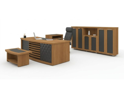 Design Büro Set Luxus Holz Möbel Schreibtisch Schrank Einrichtung 4tlg