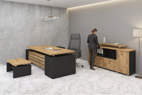 Designer Büromöbel Luxus Arbeitszimmer Set Modernes Designer 3tlg