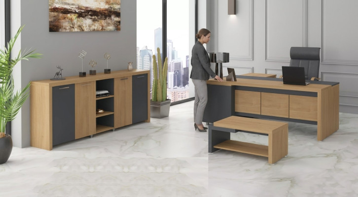 Büroeinrichtungsmöbel Schreibtisch Kommode Couchtisch Luxus Möbel 3tlg