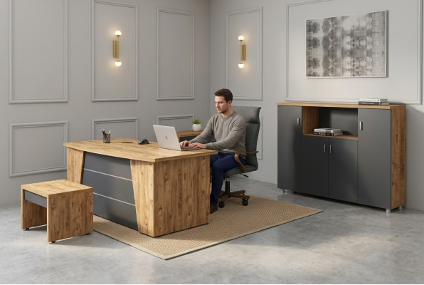 Modernes Komplettes Set Büromöbel Arbeitszimmermöbel Luxus 4tlg Set
