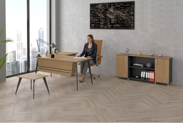 Büro Set Garnitur Eckschreibtisch Schrank Arbeitszimmer Komplett 3tlg.