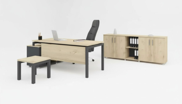 Luxus Büro Set Moderne Holz Möbel Eckschreibtisch Schrank Couchtisch