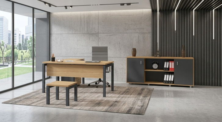 Büro Einrichtung Schreibtisch Aktenschrank Schrank Couchtisch 2tlg Set