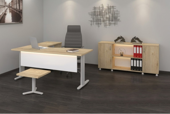Eckschreibtisch Büro Arbeitszimmer Modern Komplett Set Möbel 3tlg