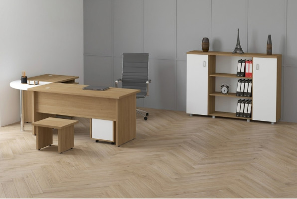 Heller Büromöbel Set Arbeitszimmer Schreibtisch Aktenschrank Tisch