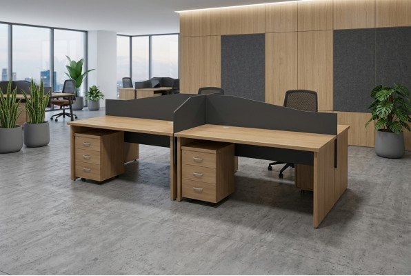 Holzmöbel Büroeinrichtung Großer Schreibtisch Design Arbeitszimmer