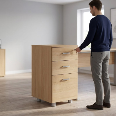 Braune Arbeitszimmer Holz Kommode Büro Möbel Klassischer Aktenschrank