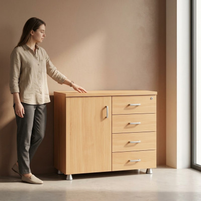 Büro Kommode Holz Schrank Arbeitszimmer Neu Klassischer Möbel