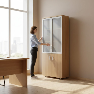 Aktenschrank Arbeitszimmer Bücher Regal Büro Möbel Holz Akten Schrank