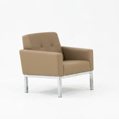 Sessel Büromöbel Arbeitszimmer Beige Sitz Holz Möbel Polstersessel