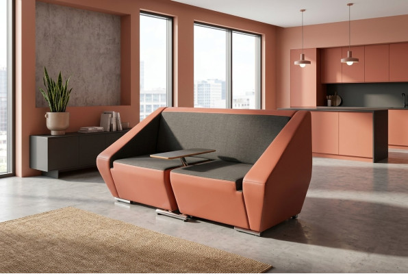 Büromöbel Zweisitzer Sofa Polstercouch Workstation Arbeitscouch Sofas
