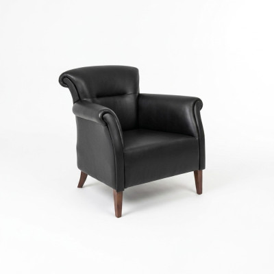 Schwarzer Sessel Büromöbel Luxus Designer Polstersessel Einsitzer Stil
