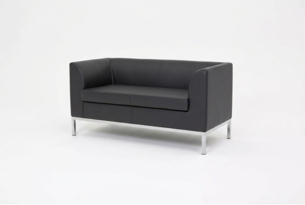 Arbeitszimmer Zweisitzer Schwarzes Textilcouch Büromöbel Sofa