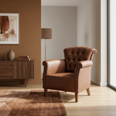Designer Sessel Braun Luxus Chesterfield Möbel Luxus Büro Chefsessel