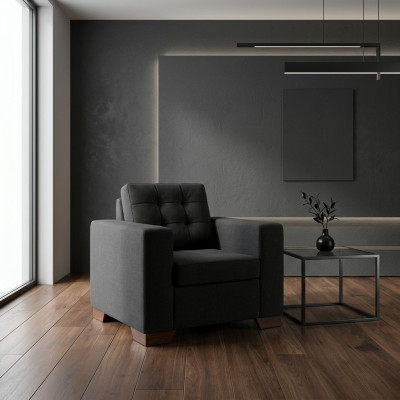 Sessel Büromöbel Luxus Schwarz Sitz Modern Polstersessel Arbeitzimmer