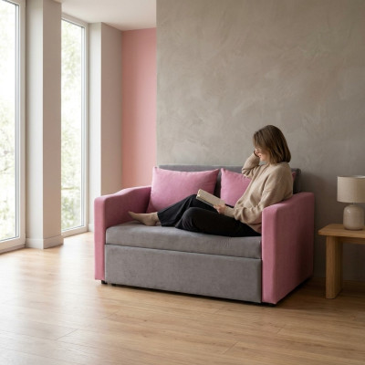 Modernes Sofa 2 Sitzer Arbeitszimmer Büro Office Textil Zweisitzer