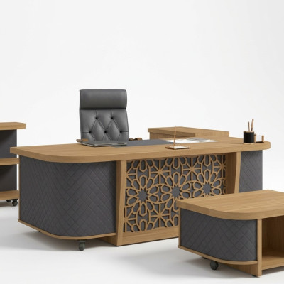Großer Chefschreibtisch Büromöbel Arbeitszimmer Tisch Moderne Möbel