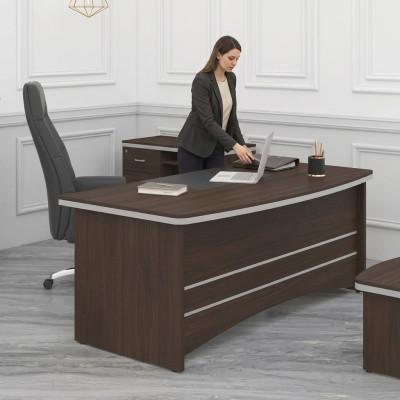 Brauner Schreibtisch Büro Möbel Designer Cheftisch Arbeitszimmer Tisch